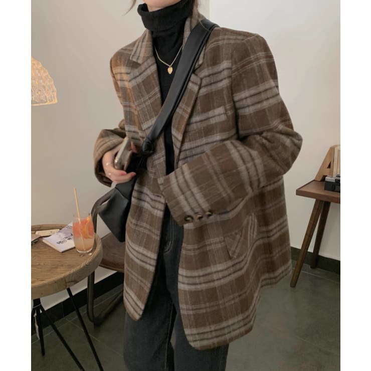 ポケットボタンでチェック柄スーツジャケット | Ulysses | 詳細画像2 