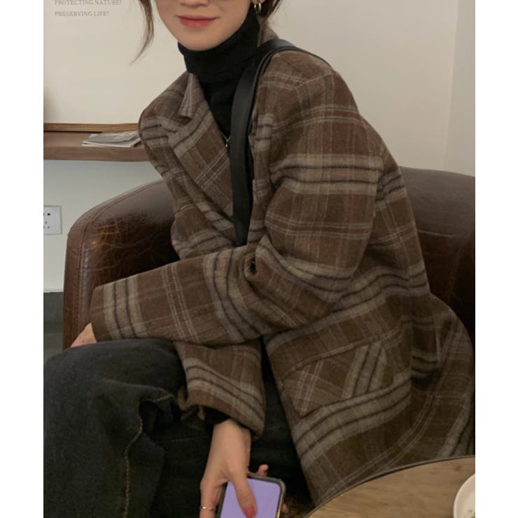 ポケットボタンでチェック柄スーツジャケット | Ulysses | 詳細画像4 