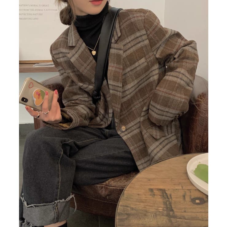 ポケットボタンでチェック柄スーツジャケット | Ulysses | 詳細画像6 