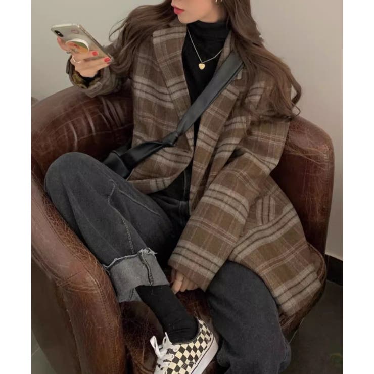 ポケットボタンでチェック柄スーツジャケット | Ulysses | 詳細画像7 