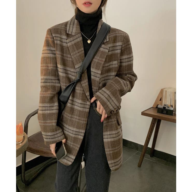 ポケットボタンでチェック柄スーツジャケット | Ulysses | 詳細画像8 