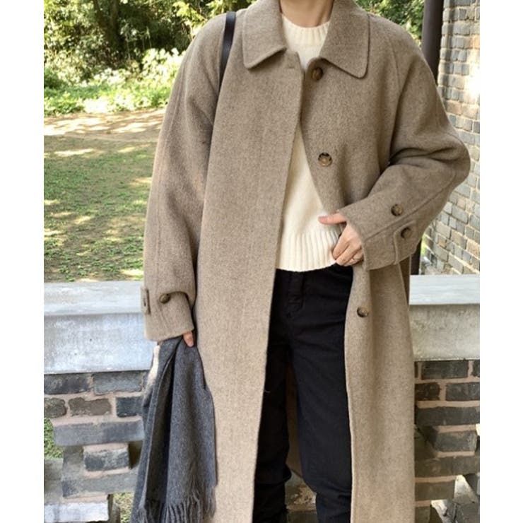 ベージュ | シングルブレストポケットリボンコート | Ulysses
