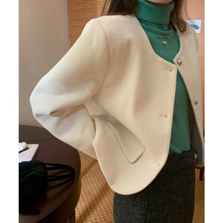 シングルブレストクルーネック長袖ジャケット | Ulysses | 詳細画像2 