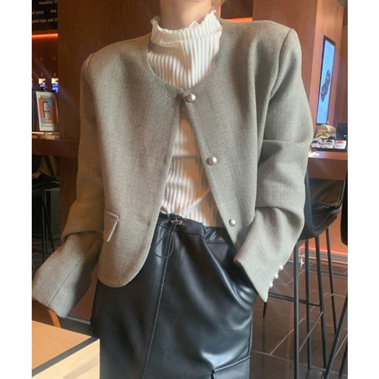 シングルブレストクルーネック長袖ジャケット | Ulysses | 詳細画像6 