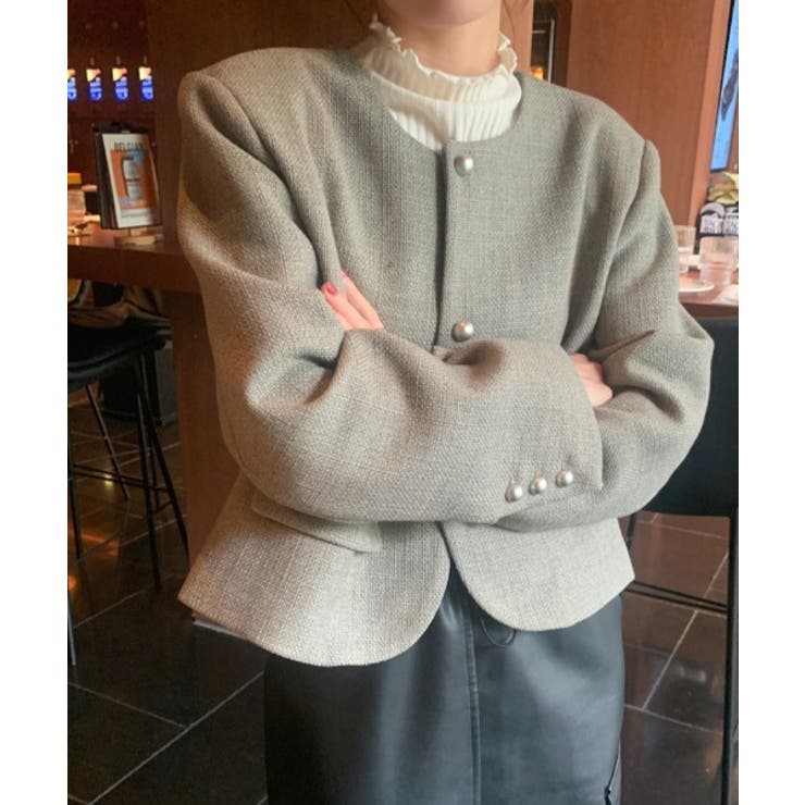 シングルブレストクルーネック長袖ジャケット | Ulysses | 詳細画像7 