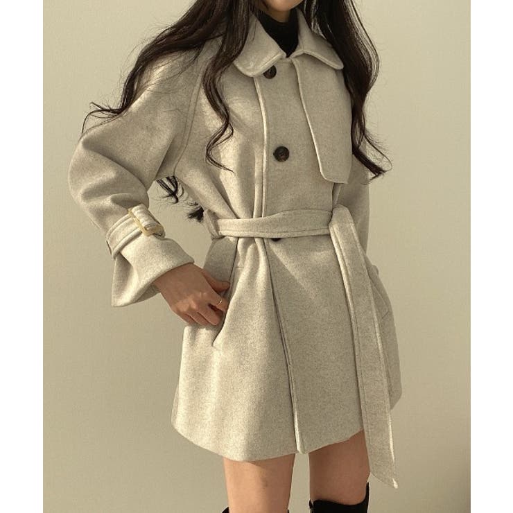 ライトグレー | ボタンでドローストリングメルトンジャケット | Ulysses