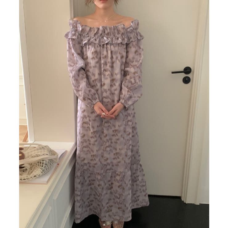 ボートネックフリル長袖ワンピース | Ulysses | 詳細画像5 