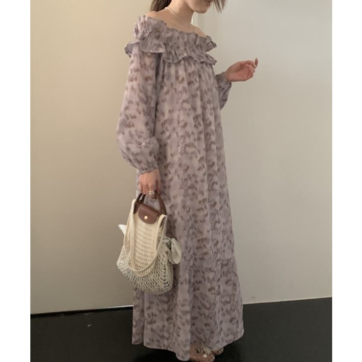 ボートネックフリル長袖ワンピース | Ulysses | 詳細画像6 