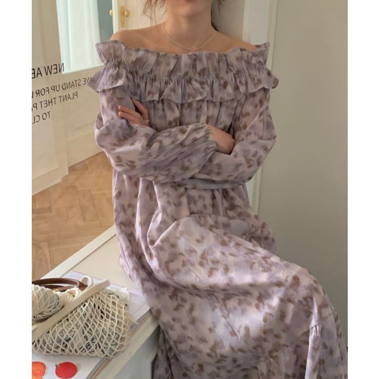 ボートネックフリル長袖ワンピース | Ulysses | 詳細画像7 