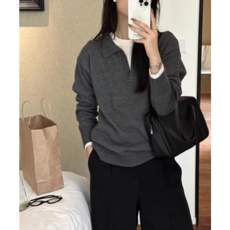 Vネックニット長袖トップス | Ulysses | 詳細画像3 