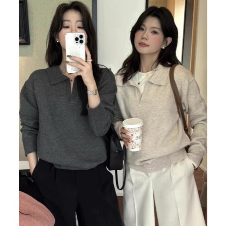 Vネックニット長袖トップス | Ulysses | 詳細画像6 