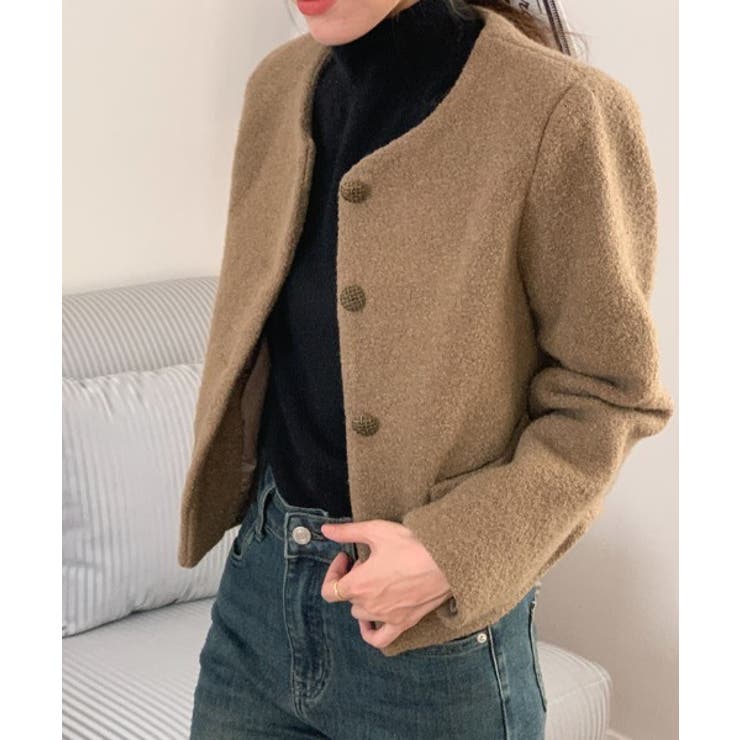 クルーネックボタンでメルトンジャケット | Ulysses | 詳細画像3 