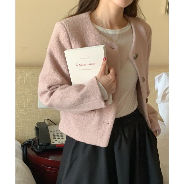 クルーネックボタンでメルトンジャケット | Ulysses | 詳細画像6 