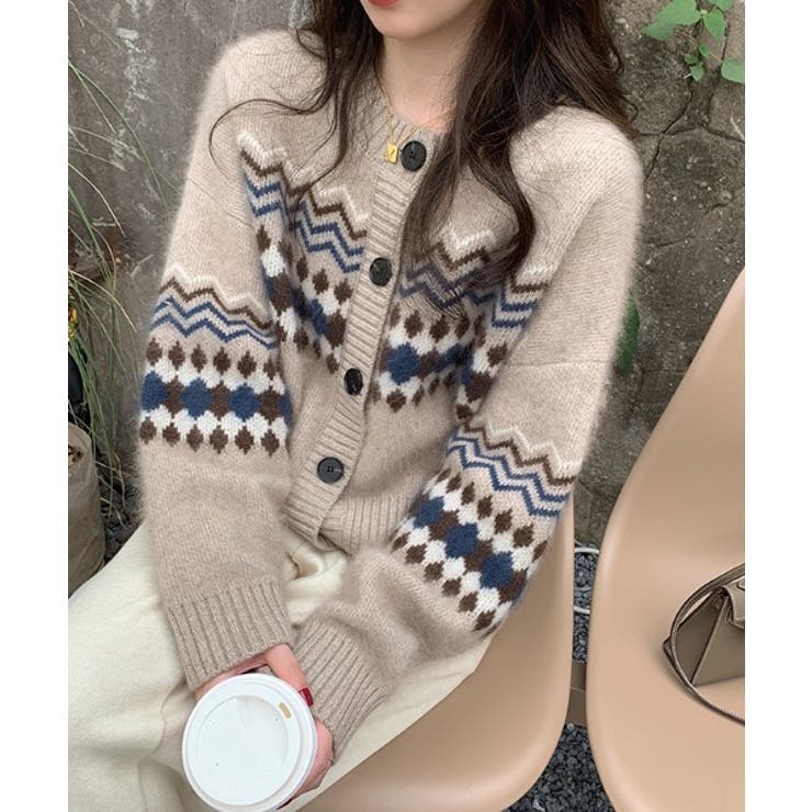 ノーカラーボタンでニットジャケット | Ulysses | 詳細画像1 