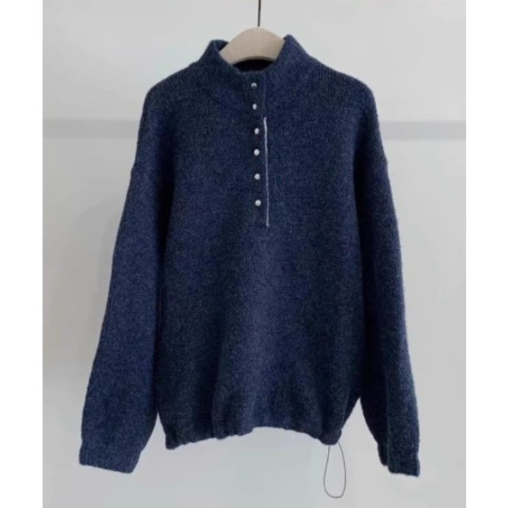 ハーフネックボタンでドローストリングニットトップス | Ulysses | 詳細画像3 