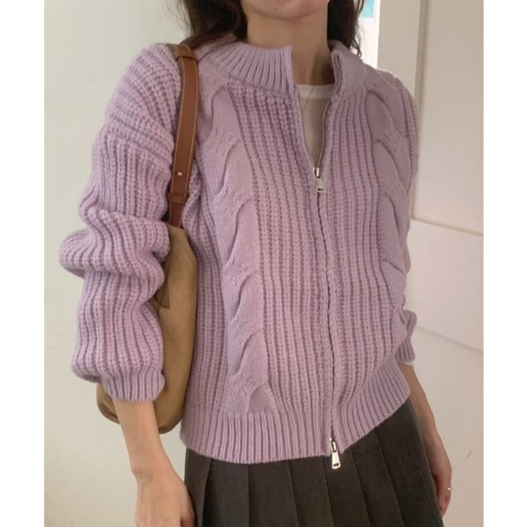 ダブルジップスタンドカラーニットトップス | Ulysses | 詳細画像3 