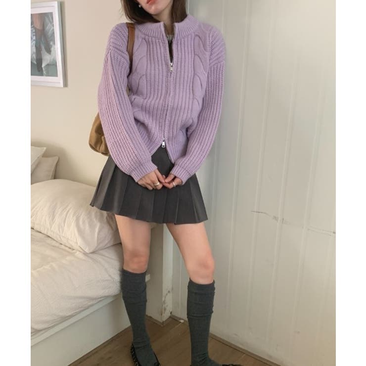 ダブルジップスタンドカラーニットトップス | Ulysses | 詳細画像5 