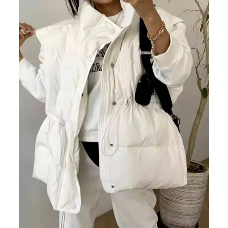 スタンドカラージップスドローストリングファーベスト | Ulysses | 詳細画像1 