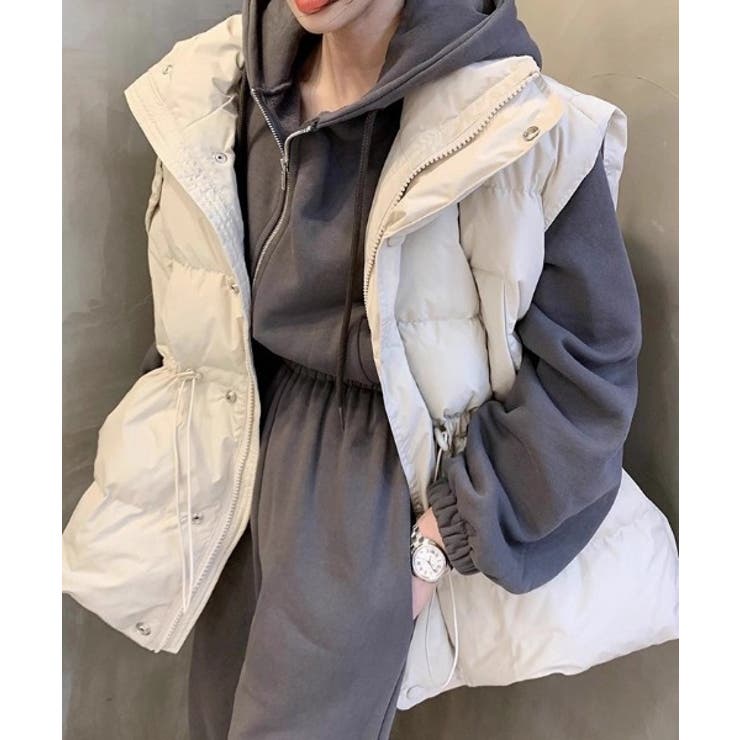 スタンドカラージップスドローストリングファーベスト | Ulysses | 詳細画像3 