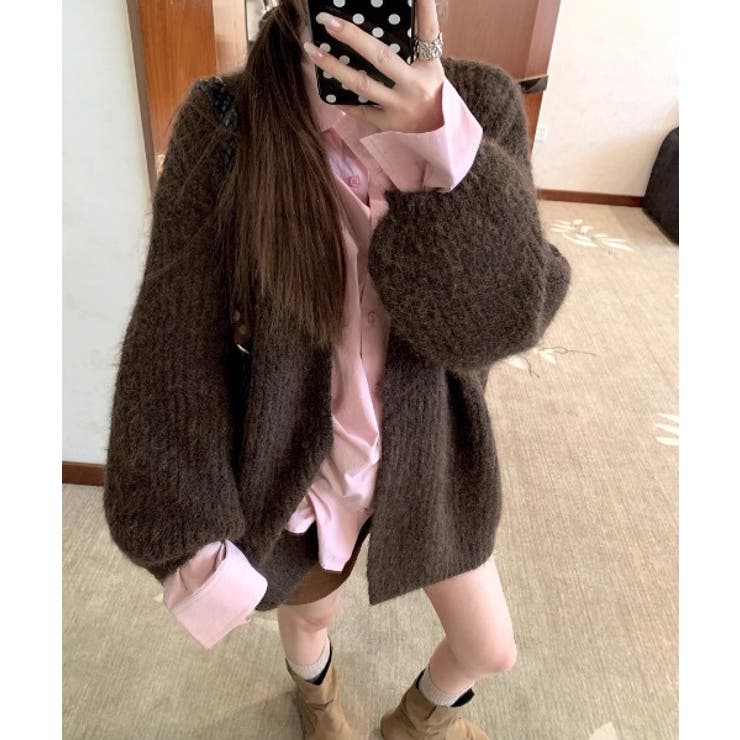 ダークブラウン | パフスリーブカーディガンジャケット | Ulysses