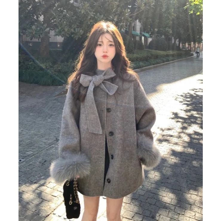 グレー | 袖ファー取り外し可能メルトンジャケット | Ulysses