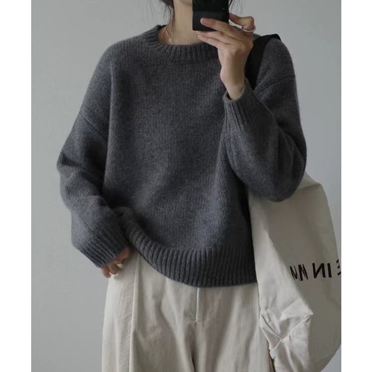 グレー | クルーネック長袖セーター | Ulysses