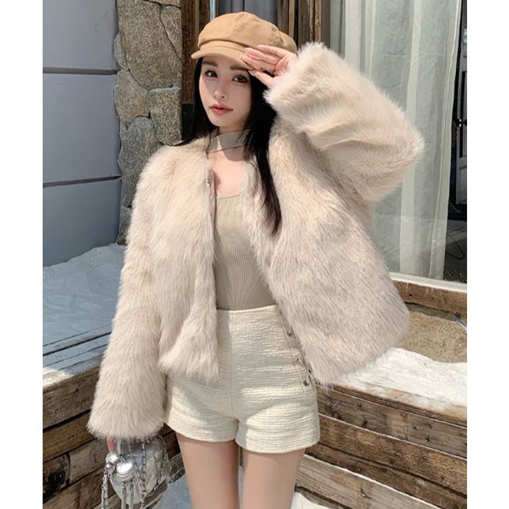 ベージュ | ノーカラー長袖ジャケット | Ulysses