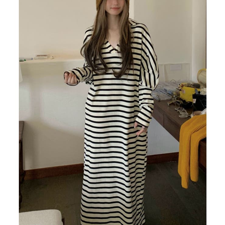 クルーネックリラックス長袖ワンピース | Ulysses | 詳細画像2 