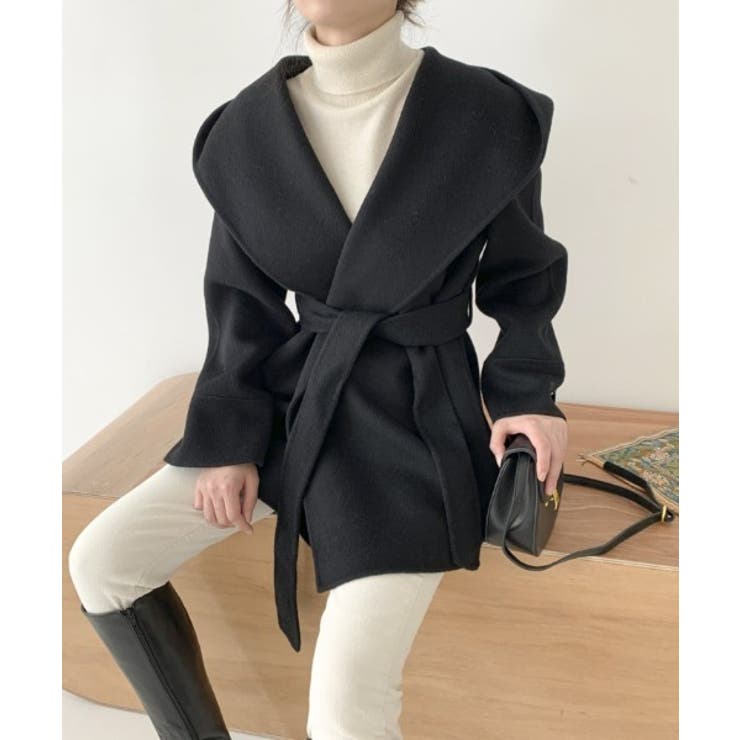 フード付きベルト付きメルトンジャケット | Ulysses | 詳細画像1 