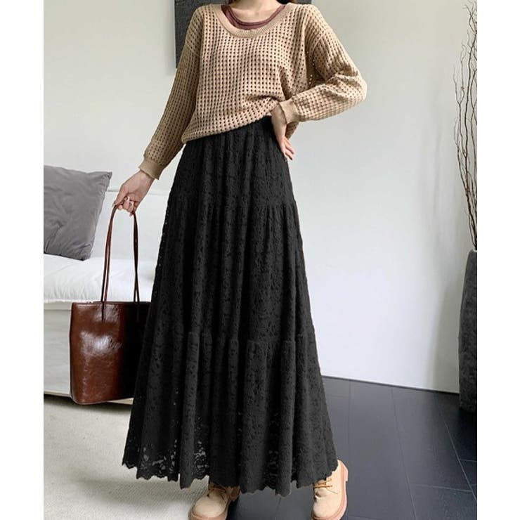 ゴム締めウエストレーススカート | Ulysses | 詳細画像1 