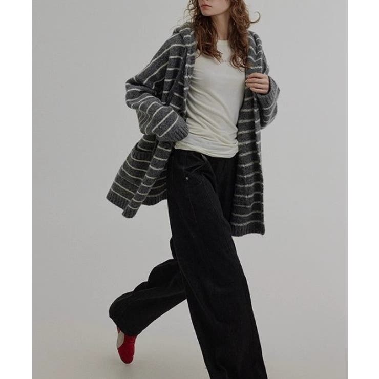 フード付きボーダー柄ニットジャケット | Ulysses | 詳細画像7 