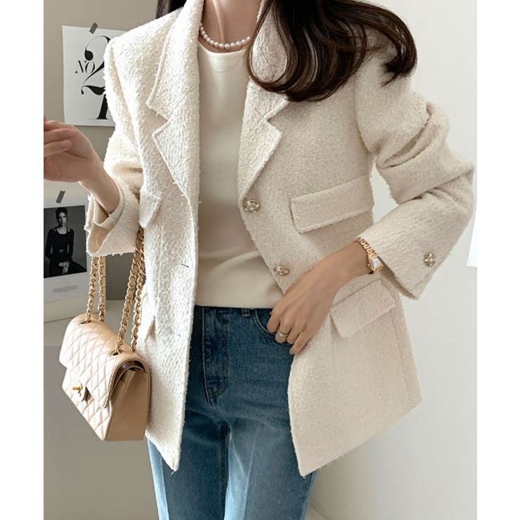 レギュラーカラーシングルブレストツイードスーツジャケット | Ulysses | 詳細画像2 