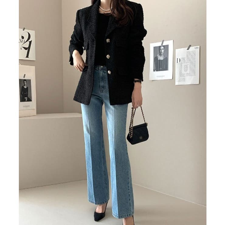 レギュラーカラーシングルブレストツイードスーツジャケット | Ulysses | 詳細画像6 