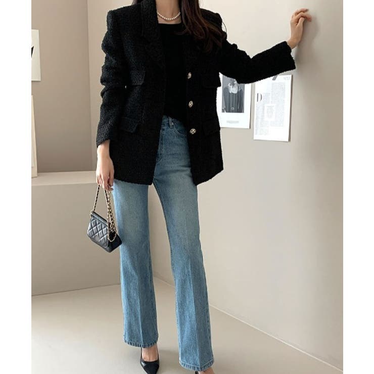 レギュラーカラーシングルブレストツイードスーツジャケット | Ulysses | 詳細画像7 