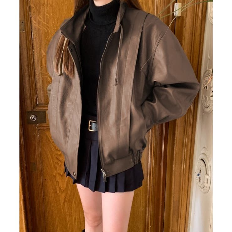 スタンドカラージップスPUレザージャケットジャケット | Ulysses | 詳細画像1 