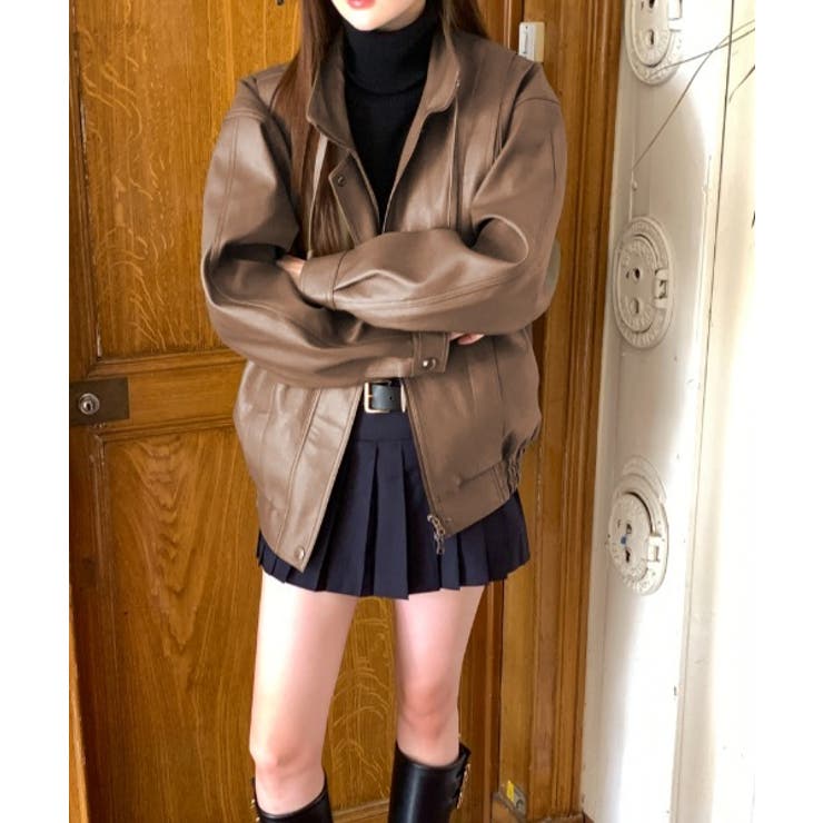 スタンドカラージップスPUレザージャケットジャケット | Ulysses | 詳細画像2 