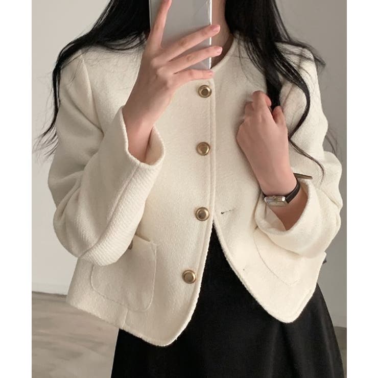 ノーカラーシングルブレストメルトンジャケット | Ulysses | 詳細画像2 