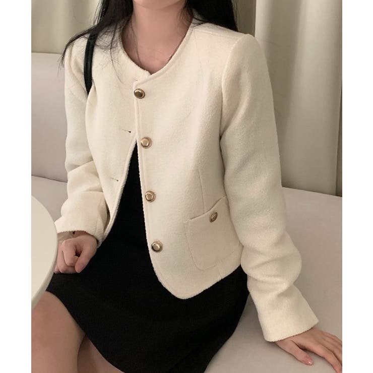 ノーカラーシングルブレストメルトンジャケット | Ulysses | 詳細画像4 