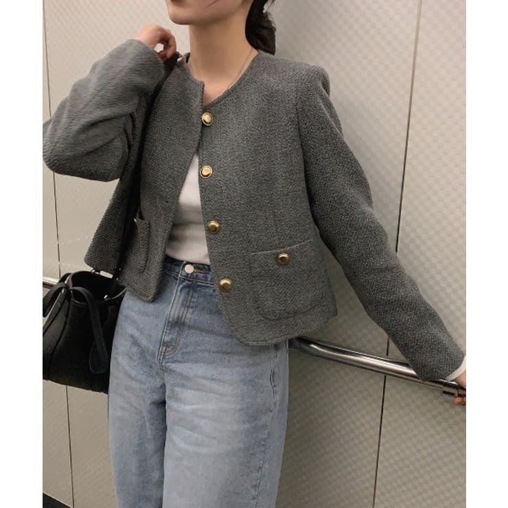 ノーカラーシングルブレストメルトンジャケット | Ulysses | 詳細画像5 