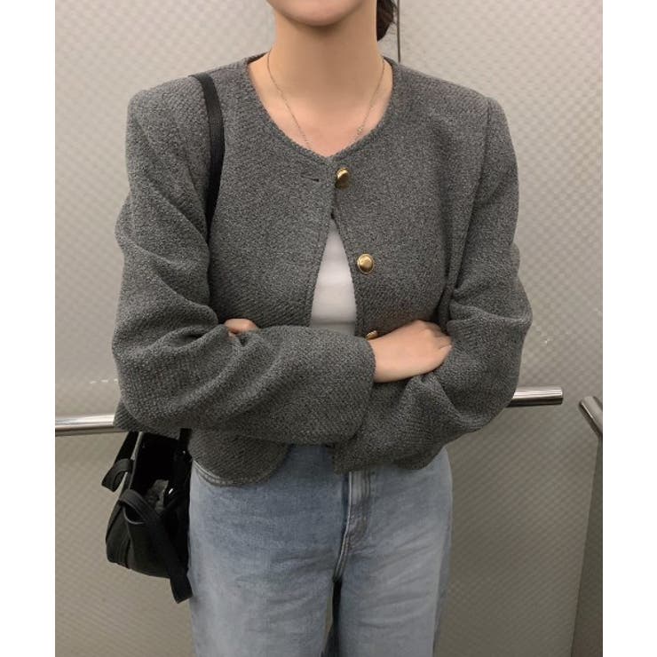 ノーカラーシングルブレストメルトンジャケット | Ulysses | 詳細画像6 