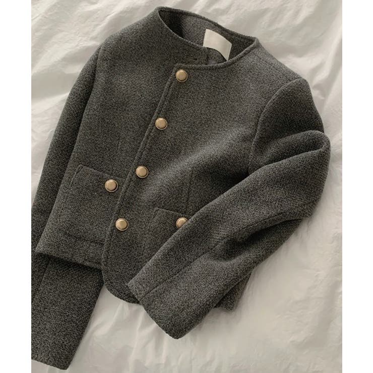 ノーカラーシングルブレストメルトンジャケット | Ulysses | 詳細画像8 