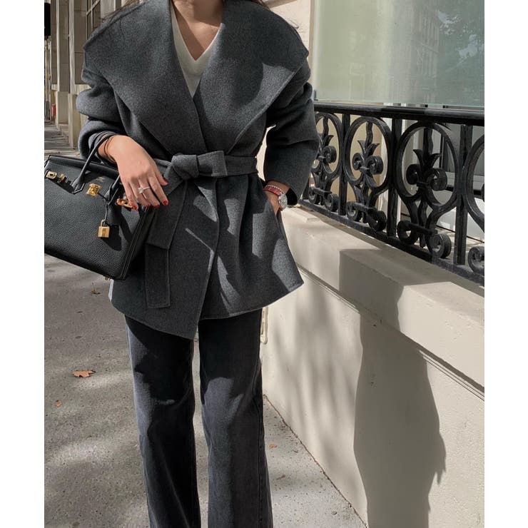 襟付きベルト付きメルトンジャケット | Ulysses | 詳細画像4 