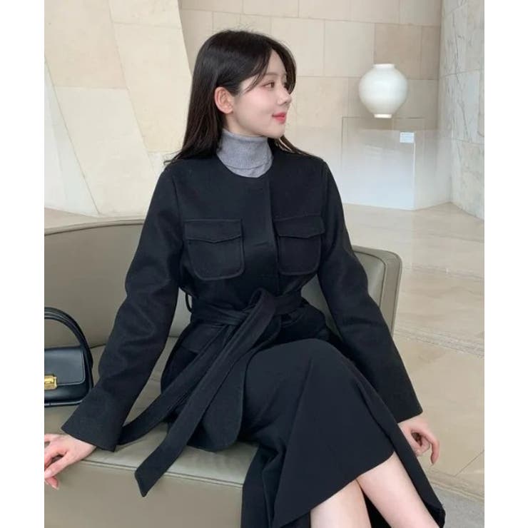 ノーカラーベルト付きメルトンジャケット | Ulysses | 詳細画像5 