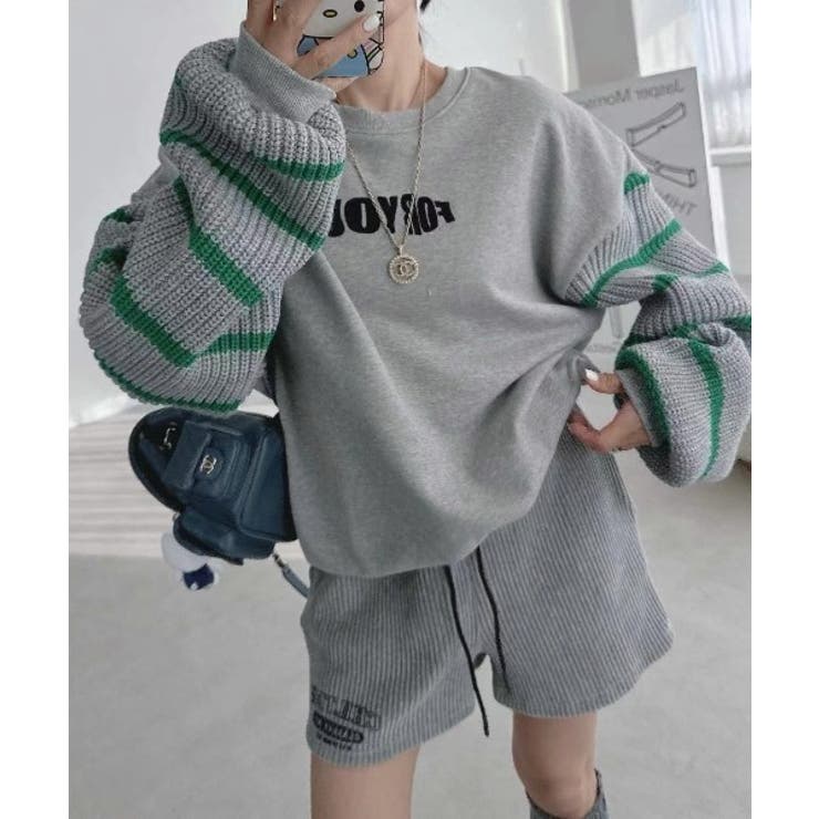 クルーネック切り替え長袖トップス | Ulysses | 詳細画像3 