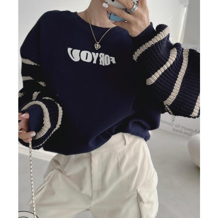 クルーネック切り替え長袖トップス | Ulysses | 詳細画像8 