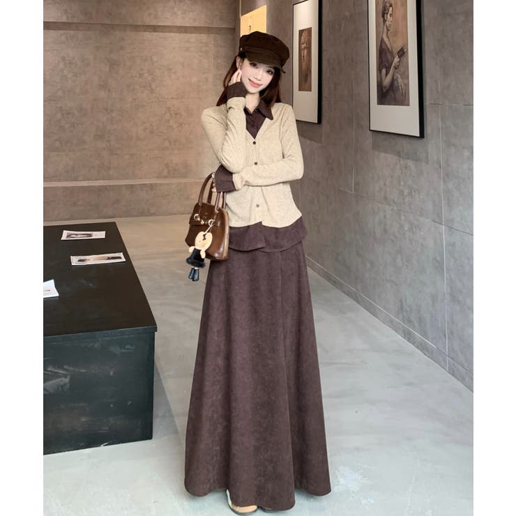 フェイクレイヤードボタンで長袖トップス+スカート | Ulysses | 詳細画像7 