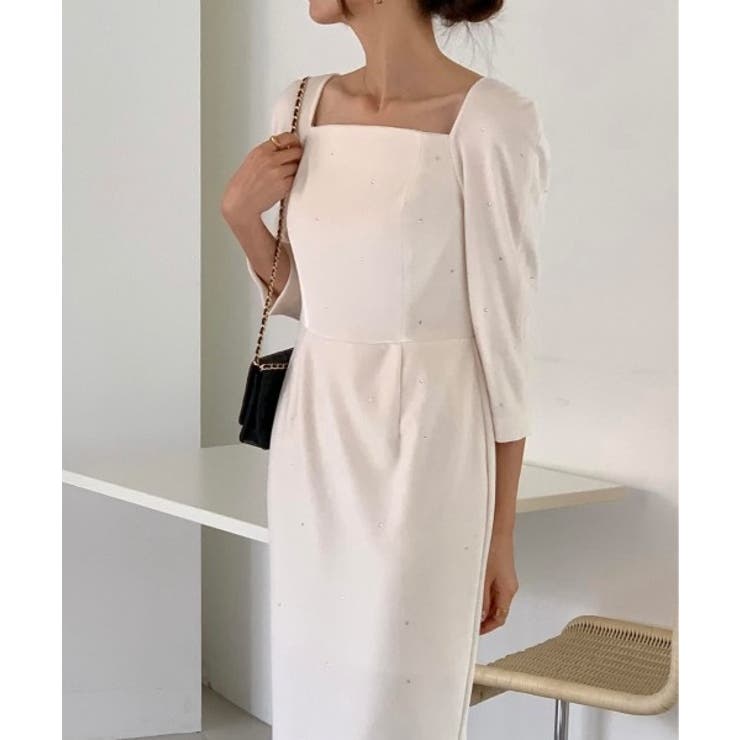 ベルト付きUネックパフスリーブワンピース | Ulysses | 詳細画像4 