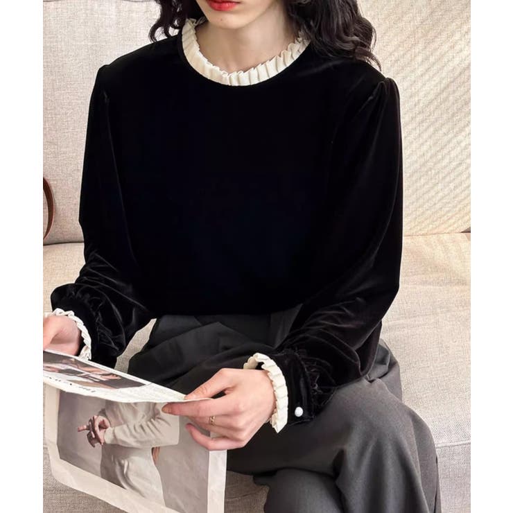 ブラック | 切り替え長袖トップス | Ulysses