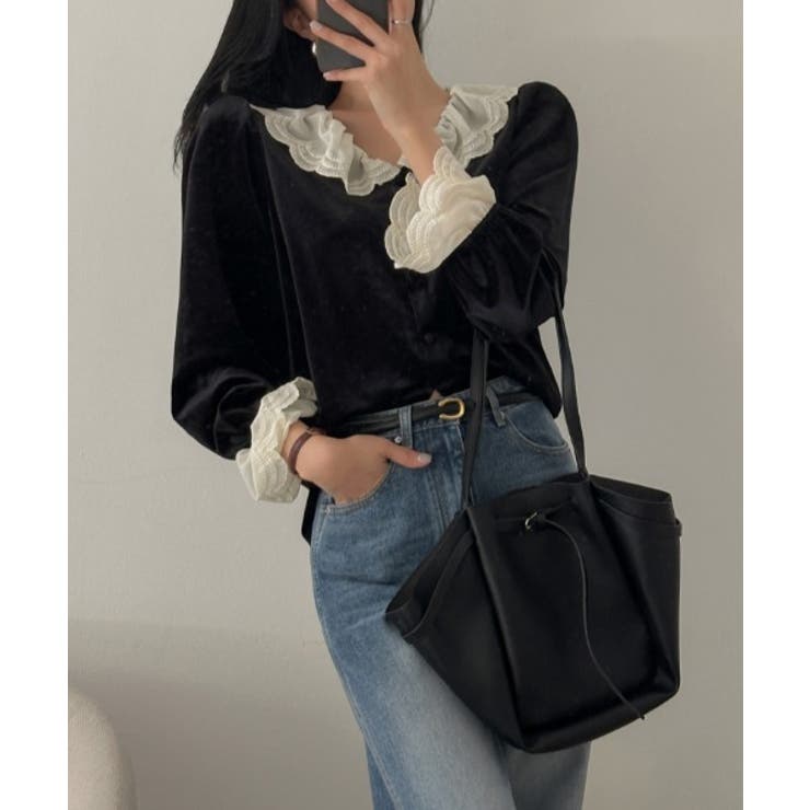 レースフレア袖ボタンでトップス | Ulysses | 詳細画像2 