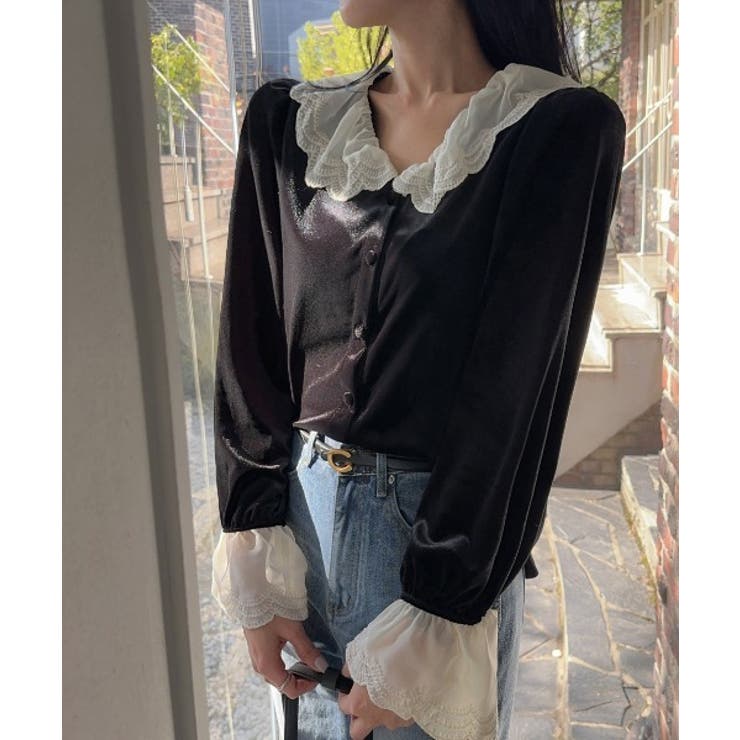 レースフレア袖ボタンでトップス | Ulysses | 詳細画像6 